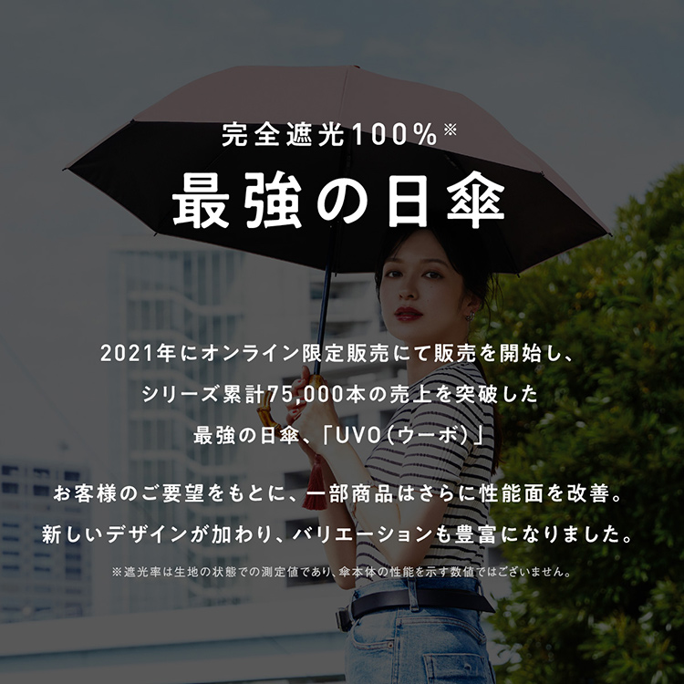 22SSオンライン限定《送料無料》ギフト対象【UVO公式】2WAY仕様2段折りたたみ傘完全遮光100%最強の日傘UVO（ウーボ）2段折mini無地タッセル刺繍フラワー刺繍スカラップ切り継ぎフリル【折りたたみ日傘コンパクト通勤通学おしゃれレディース】